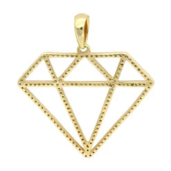 Large Size Diamond Shape Charm Pendant 0.5CT 14K Yellow Gold By Luxurman 14 Large Size Diamond Shape Charm Pendant 0.5CT 14K Yellow Gold By Luxurman -H'Hen Sale Store jewelry large size diamond shape charm pendant 05ct in 14k gold by luxurman backye 1