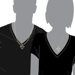 Large Size Diamond Shape Charm Pendant 0.5CT 14K Yellow Gold By Luxurman 16 Large Size Diamond Shape Charm Pendant 0.5CT 14K Yellow Gold By Luxurman -H'Hen Sale Store jewelry large size diamond shape charm pendant 05ct in 14k gold by luxurman bodye 1