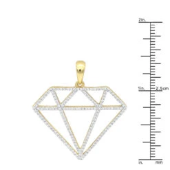 Large Size Diamond Shape Charm Pendant 0.5CT 14K Yellow Gold By Luxurman 17 Large Size Diamond Shape Charm Pendant 0.5CT 14K Yellow Gold By Luxurman -H'Hen Sale Store jewelry large size diamond shape charm pendant 05ct in 14k gold by luxurman rulerye 1