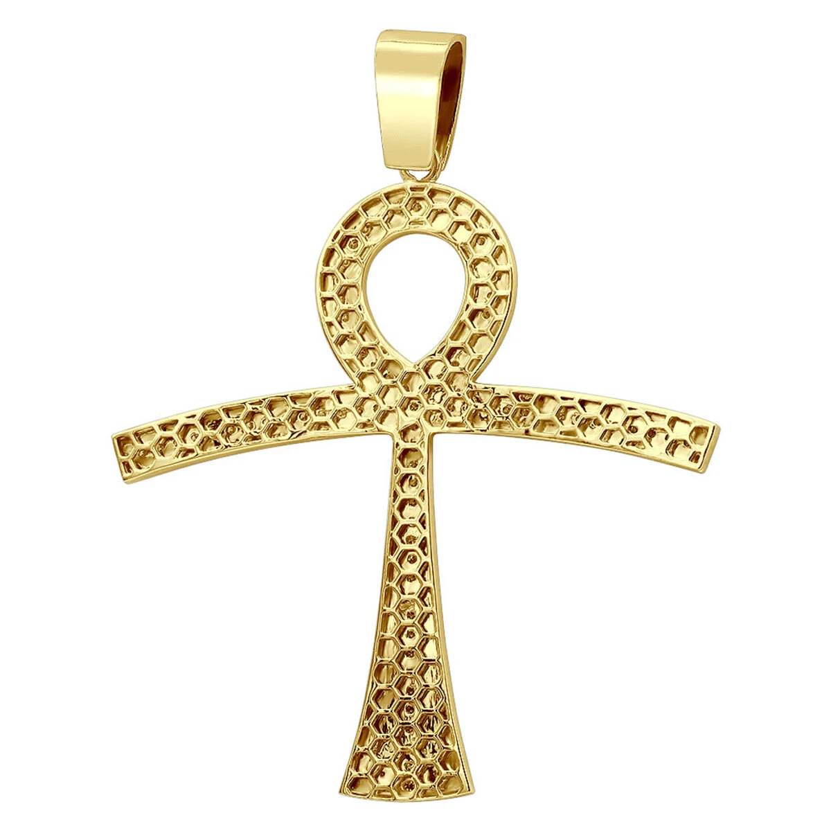 Large Symbol Of Life Egyptian Ankh Diamond Cross Pendant 14K White Gold 2.5ct 7 Large Symbol Of Life Egyptian Ankh Diamond Cross Pendant 14K White Gold 2.5ct - Image 5
