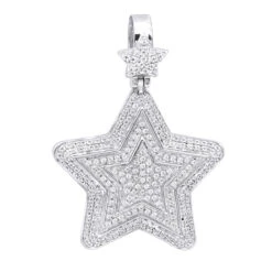 Large Unisex High Fashioned Diamond Star Pendant 14K Yellow Gold 1.8CT -H'Hen Sale Store jewelry large unisex high fashioned diamond star pendant in 14k gold 18ct wh 1