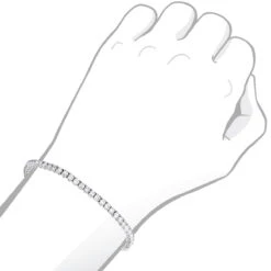 Eternity Line Ladies Diamond Tennis Bracelet 4 Carats 14K White Gold -H'Hen Sale Store jewelry line bracelets elegant ladies diamond tennis bracelet 4 carats 14k gold bodwh
