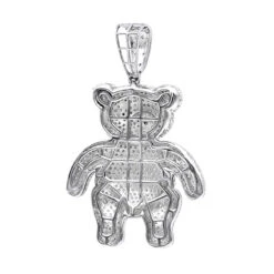 Luxurman Charms 10K Yellow Gold Large Teddy Bear Diamond Pendant Men's 3.25ct -H'Hen Sale Store jewelry luxurman charms real 10k gold large teddy bear diamond pendant mens 325ct backwh