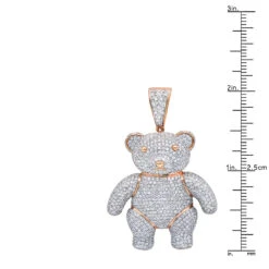 Luxurman Charms 10K Yellow Gold Large Teddy Bear Diamond Pendant Men's 3.25ct -H'Hen Sale Store jewelry luxurman charms real 10k gold large teddy bear diamond pendant mens 325ct rulerro