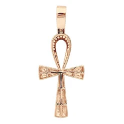 Luxurman Egyptian Ankh Cross Diamond Pendant 14K White Gold 0.6CT 2 3/4 Inch -H'Hen Sale Store jewelry luxurman pharaoh egyptian ankh cross diamond pendant in 14k gold 06ct backro 1