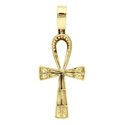 Luxurman Egyptian Ankh Cross Diamond Pendant 14K White Gold 0.6CT 2 3/4 Inch -H'Hen Sale Store jewelry luxurman pharaoh egyptian ankh cross diamond pendant in 14k gold 06ct backye 1