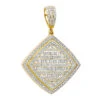 Men's Diamond Rhombus Pendant 1.8ct Baguette & Round Diamonds 14K Yellow Gold -H'Hen Sale Store jewelry mens diamond rhombus pendant 18ct baguette round diamonds 14k gold 803178 mainye 20201203