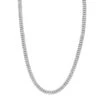 Men's Diamond Tennis Necklace In Real Sterling Silver 2 Rows Genuine Diamonds