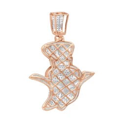 Men's 10K Yellow Gold Diamond Pillsburry Doughboy Pendant For Men 1.33Ct -H'Hen Sale Store jewelry mens jewelry real 10k gold diamond pillsberry doughboy pendant for men 133ct backro