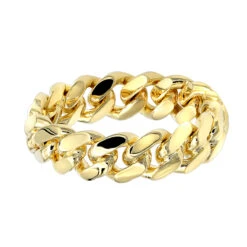 Miami Cuban Link Chain Ring For Men 14K Yellow Gold 5.5mm By Luxurman -H'Hen Sale Store jewelry miami cuban link chain ring for men 14k gold 55mm by luxurman backye