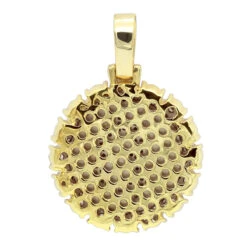 10K Yellow Gold Bitcoin Pendant With Diamonds 2 Carat Men's Circle Charm -H'Hen Sale Store jewelry real 10k gold bitcoin pendant with diamonds 2 carat mens circle charm backye