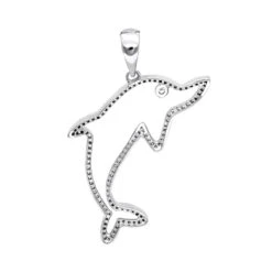 14K Yellow Gold Diamond Dolphin Pendant For Men 0.33ct By LUXURMAN 15 14K Yellow Gold Diamond Dolphin Pendant For Men 0.33ct By LUXURMAN -H'Hen Sale Store jewelry real 14k gold diamond dolphin pendant for men 033ct by luxurman backwh 1