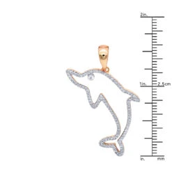 14K Yellow Gold Diamond Dolphin Pendant For Men 0.33ct By LUXURMAN 21 14K Yellow Gold Diamond Dolphin Pendant For Men 0.33ct By LUXURMAN -H'Hen Sale Store jewelry real 14k gold diamond dolphin pendant for men 033ct by luxurman rulerro 1