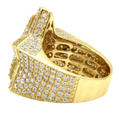 14K Yellow Gold Hip Hop Star Diamond Pinky Ring For Men 3.65ct 14 14K Yellow Gold Hip Hop Star Diamond Pinky Ring For Men 3.65ct -H'Hen Sale Store jewelry real 14k gold hip hop jewelry star diamond pinky ring for men 365ct backye