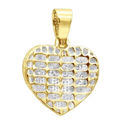 14K Yellow Gold Iced Out Dripping Heart Diamond Pendant For Women 1.3ct -H'Hen Sale Store jewelry real 14k gold iced out dripping heart diamond pendant for women 13ct backye