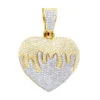 14K Yellow Gold Iced Out Dripping Heart Diamond Pendant For Women 1.3ct 1 14K Yellow Gold Iced Out Dripping Heart Diamond Pendant For Women 1.3ct -H'Hen Sale Store jewelry real 14k gold iced out dripping heart diamond pendant for women 13ct mainye