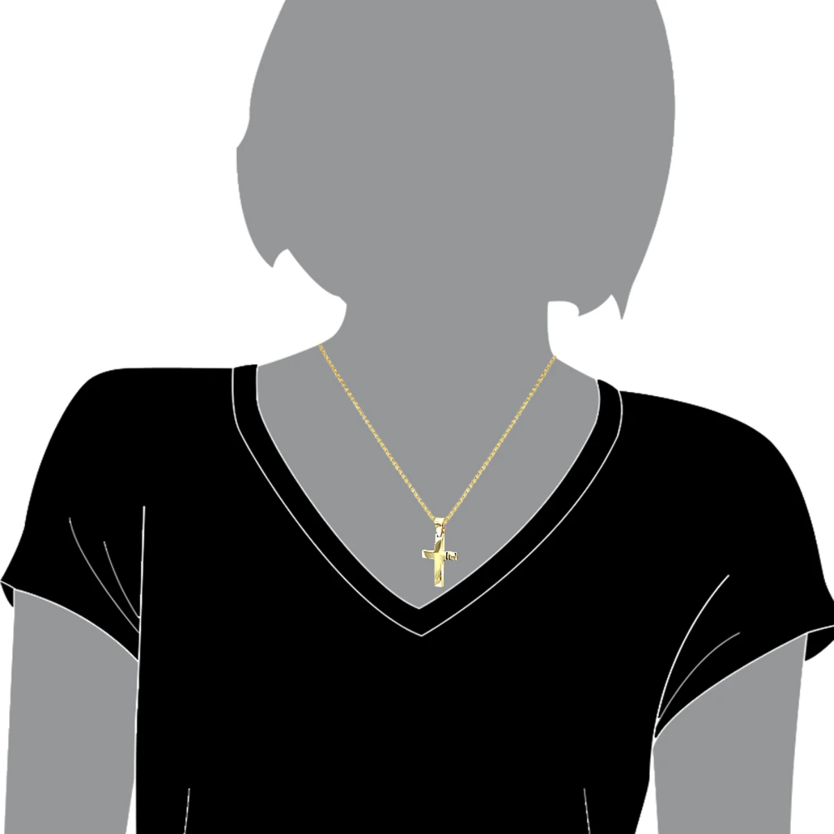 14K Yellow Gold Small Cross Pendant For Women And Men By LUXURMAN 7 14K Yellow Gold Small Cross Pendant For Women And Men By LUXURMAN - Image 5