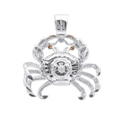 14K White Gold VS Diamond Cancer Pendant For Men By Joe Rodeo 10.46ct -H'Hen Sale Store jewelry real 14k gold vs diamond cancer pendant for men by joe rodeo 1046ct backwh