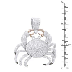 14K White Gold VS Diamond Cancer Pendant For Men By Joe Rodeo 10.46ct -H'Hen Sale Store jewelry real 14k gold vs diamond cancer pendant for men by joe rodeo 1046ct rulerwh