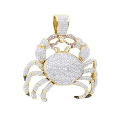 14K White Gold VS Diamond Cancer Pendant For Men By Joe Rodeo 10.46ct -H'Hen Sale Store jewelry real 14k gold vs diamond cancer pendant for men by joe rodeo 1046ct ye