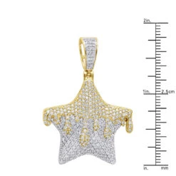 14K Yellow Gold Hip Hop Iced Out Diamond Drip Star Pendant For Men 3 Carat -H'Hen Sale Store jewelry real hip hop jewelry iced out diamond drip star pendant for men 3 carat 14k gold 803181 rulerye