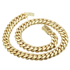 Real Hip Hop Iced Out Miami Cuban Link Diamond Chain For Men 10K Yellow Gold -H'Hen Sale Store jewelry real hip hop jewelry iced out miami cuban link diamond chain for men 10k gold backye