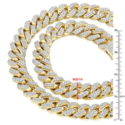Real Hip Hop Iced Out Miami Cuban Link Diamond Chain For Men 10K Yellow Gold -H'Hen Sale Store jewelry real hip hop jewelry iced out miami cuban link diamond chain for men 10k gold rulerye