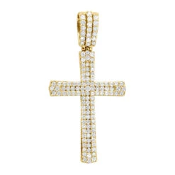 Religious 14K White Gold Round Diamonds Cross Pendant For Men 1.4ct 11 Religious 14K White Gold Round Diamonds Cross Pendant For Men 1.4ct -H'Hen Sale Store jewelry religious jewelry solid 14k gold round diamonds cross pendant for men 14ct 407108 ye