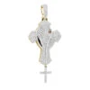 Religious Unique 14K Yellow Gold Large Men's Diamond Cross Pendant With Rosary -H'Hen Sale Store jewelry religious jewelry unique 14k gold large mens diamond cross pendant with rosary 803183 main yellow