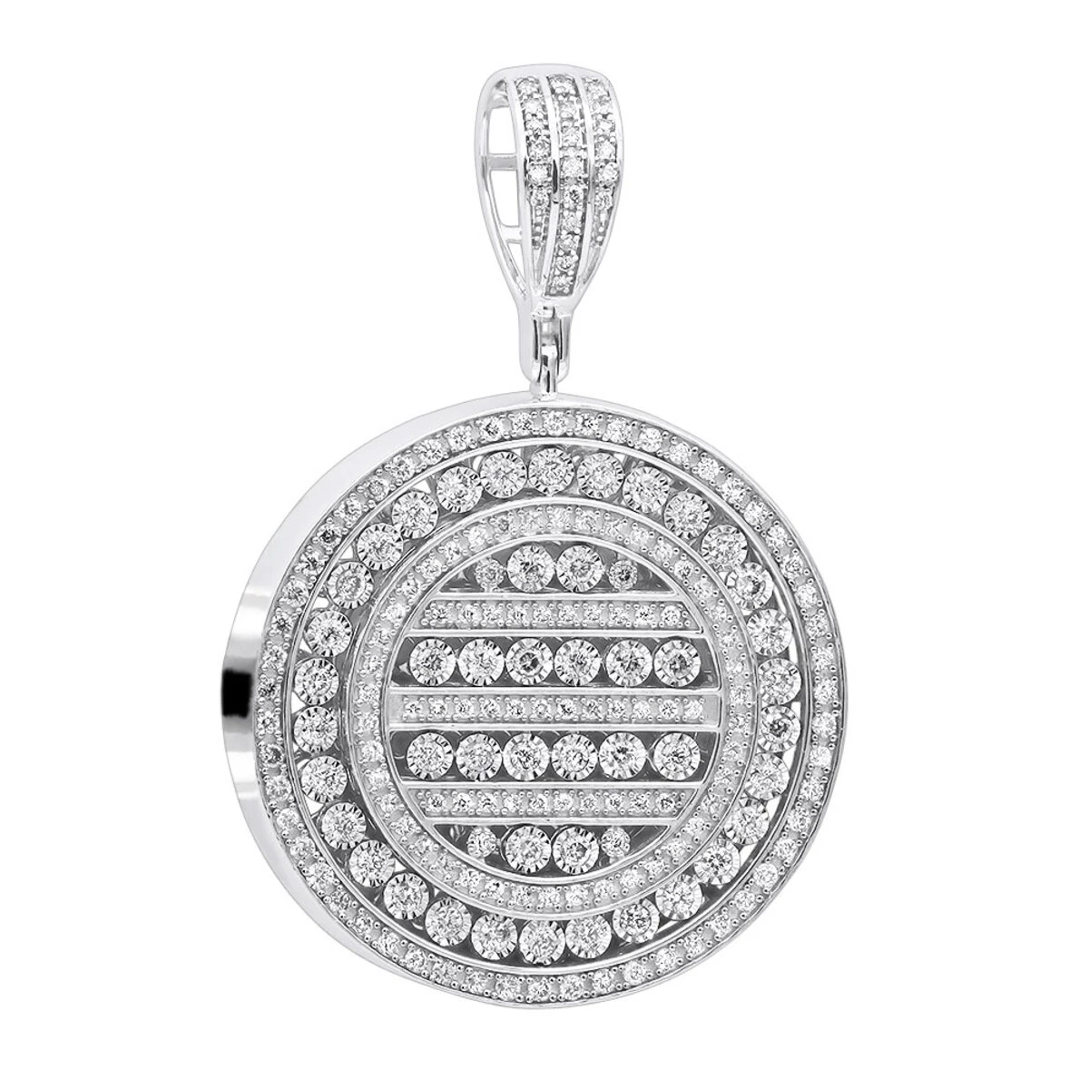 Round Diamond Medallion Pendant For Men And Women 2 Carat 14K Yellow Gold 4 Round Diamond Medallion Pendant For Men And Women 2 Carat 14K Yellow Gold - Image 2
