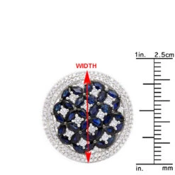 Unique Diamond Right Hand Ring For Women W Sapphires 14K White Gold Flower Design -H'Hen Sale Store jewelry royal halo round diamond right hand ring for women with sapphires 14k gold rulerwh 3