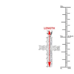 Small Ladies VS Princess Cut Diamond Cross Pendant In Platinum 1.5CT -H'Hen Sale Store jewelry small ladies vs princess cut diamond cross pendant in platinum 15ct rulerwh