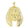 10K Yellow Gold Egyptian Black & White Diamonds Pendant For Men & Women 0.4Ct