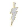 10K Yellow Gold Genuine Diamond Lighting Bolt Pendant Emoji Charm 1Ct 1.5in -H'Hen Sale Store jewelry solid 10k gold genuine diamond lighting bolt pendant emoji charm 1ct 15in mainye