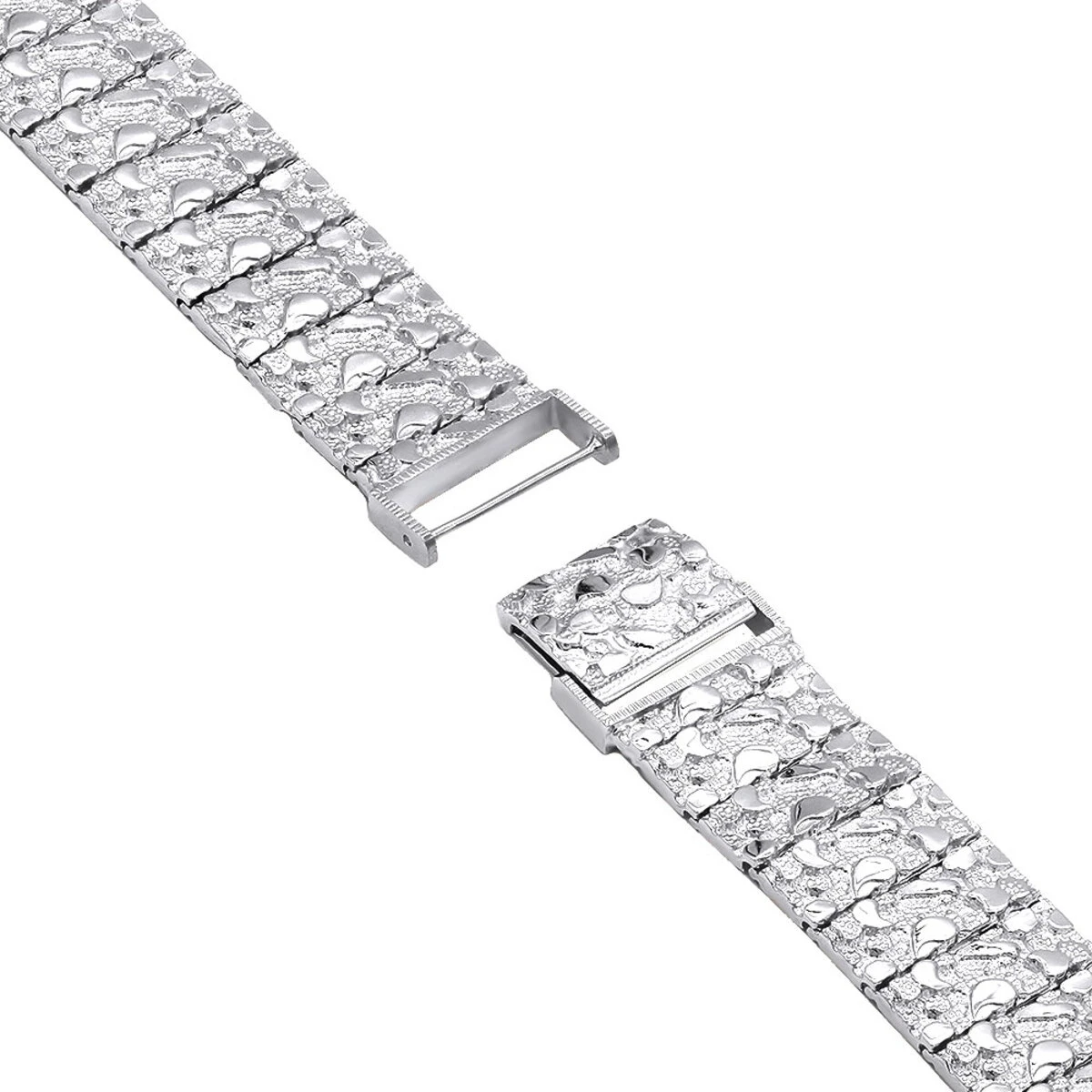 Solid 10K Yellow Gold Nugget Style Bracelet For Men 20mm 6 Solid 10K Yellow Gold Nugget Style Bracelet For Men 20mm - Image 4