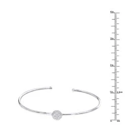 Stackable 14K White Gold Pave Diamond Bangle Bracelet For Women 0.42ct Luxurman -H'Hen Sale Store jewelry stackable 14k gold pave diamond bangle bracelet for women 042ct luxurman rulerwh