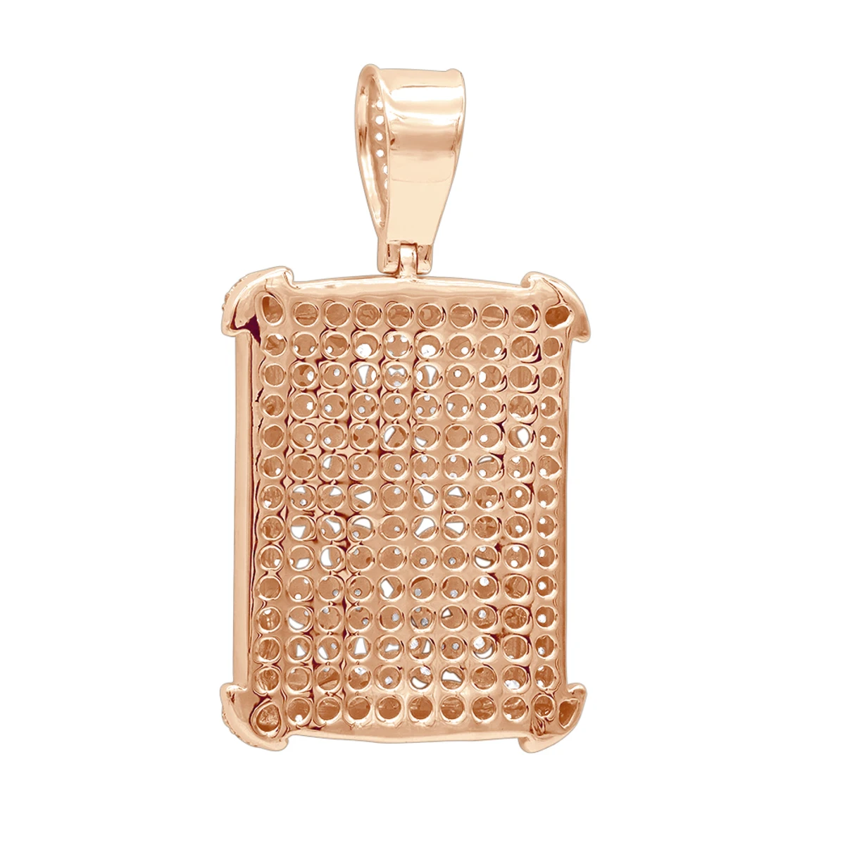 Unique 10K Yellow Gold Diamond Dog Tag Pendant For Men 3D Flower Setting 3.25Ct 8 Unique 10K Yellow Gold Diamond Dog Tag Pendant For Men 3D Flower Setting 3.25Ct - Image 6