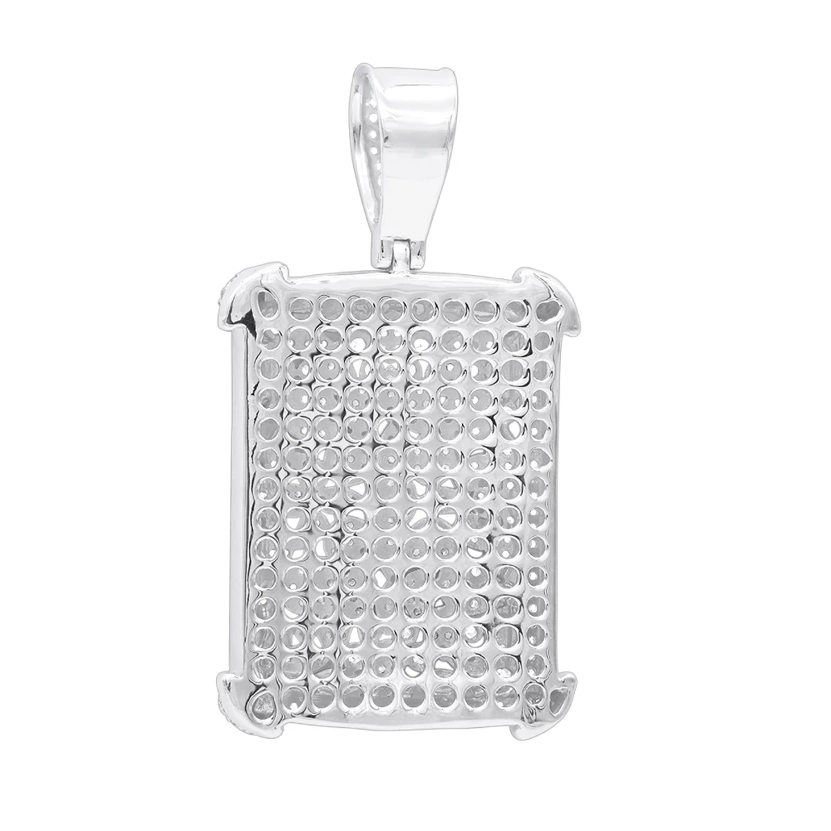 Unique 10K Yellow Gold Diamond Dog Tag Pendant For Men 3D Flower Setting 3.25Ct 6 Unique 10K Yellow Gold Diamond Dog Tag Pendant For Men 3D Flower Setting 3.25Ct - Image 4