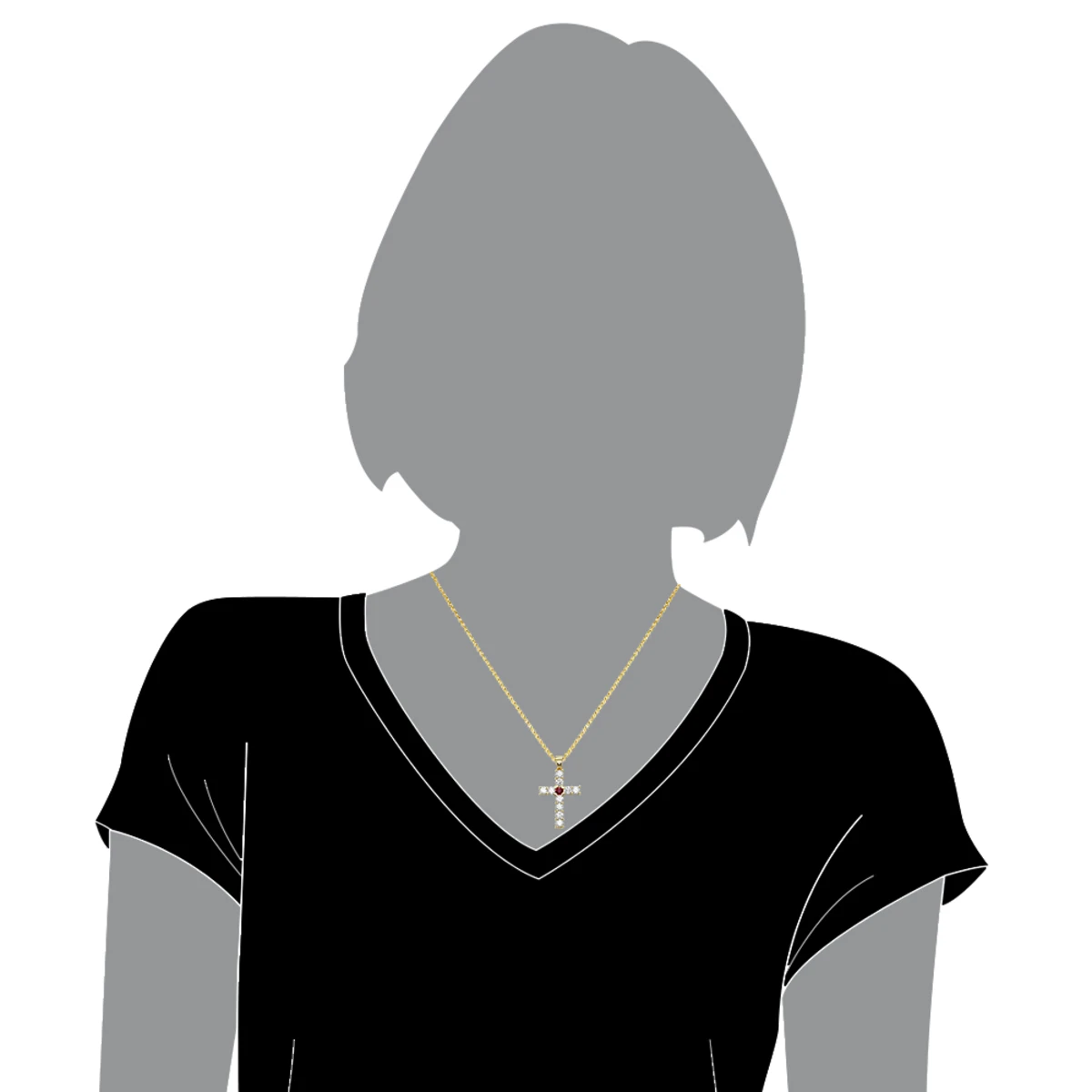 Unique 14K Yellow Gold Ruby And Diamond Cross Pendant For Women 1.33ct By Luxurman 7 Unique 14K Yellow Gold Ruby And Diamond Cross Pendant For Women 1.33ct By Luxurman - Image 5