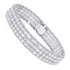 Unique 18K White Gold Round & Baguette Diamond Tennis Bracelet For Men & Women