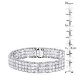 Unique 18K White Gold Round & Baguette Diamond Tennis Bracelet For Men & Women 14 Unique 18K White Gold Round & Baguette Diamond Tennis Bracelet For Men & Women -H'Hen Sale Store jewelry unique 18k gold round baguette diamond tennis bracelet for men women rulerwh