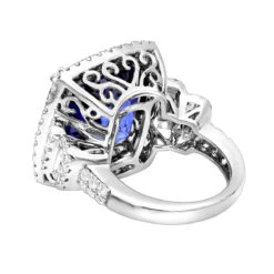 Unique 29.33 Carat Radiant Blue Sapphire & Diamond Ring For Women 18K White Gold 11 Unique 29.33 Carat Radiant Blue Sapphire & Diamond Ring For Women 18K White Gold -H'Hen Sale Store jewelry unique 2933 carat radiant blue sapphire diamond ring for women 18k gold backwh