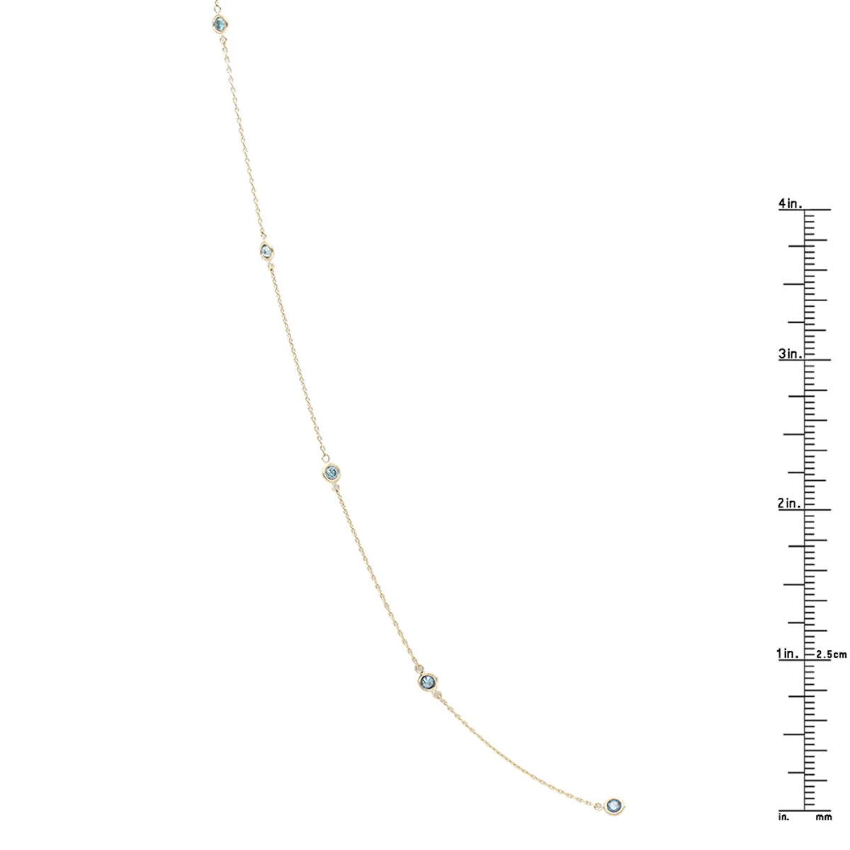 Unique 36inch Blue Diamonds By The Yard Women's Necklace 14K Yellow Gold Chain 1.4ct 10 Unique 36inch Blue Diamonds By The Yard Women's Necklace 14K Yellow Gold Chain 1.4ct - Image 8