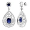 Unique Designer Blue Sapphire And Diamond Drop Earrings For Women 18K White Gold -H'Hen Sale Store jewelry unique designer blue saphire and diamond drop earrings for women in 18k gold mainwh