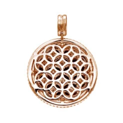 Unique Halo Ruby And Diamond Circle Pendant For Women 14K Rose Gold 4CT LUXURMAN -H'Hen Sale Store jewelry unique halo ruby and diamond circle pendant for women 14k gold 4ct luxurman backro 1