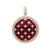 Unique Halo Ruby And Diamond Circle Pendant For Women 14K Rose Gold 4CT LUXURMAN 2 Unique Halo Ruby And Diamond Circle Pendant For Women 14K Rose Gold 4CT LUXURMAN -H'Hen Sale Store jewelry unique halo ruby and diamond circle pendant for women 14k gold 4ct luxurman mainro 1