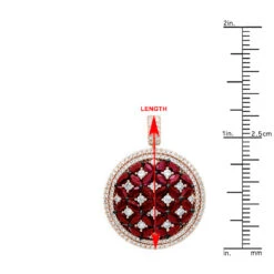 Unique Halo Ruby And Diamond Circle Pendant For Women 14K Rose Gold 4CT LUXURMAN -H'Hen Sale Store jewelry unique halo ruby and diamond circle pendant for women 14k gold 4ct luxurman rulerro 1
