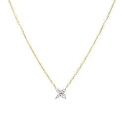 Unique Ladies 14K Rose Gold Flower Neckace With 1 Carat Marquise Cut Diamonds 10 Unique Ladies 14K Rose Gold Flower Neckace With 1 Carat Marquise Cut Diamonds -H'Hen Sale Store jewelry unique ladies 14k gold flower neckace with 1 carat marquise cut diamonds ye