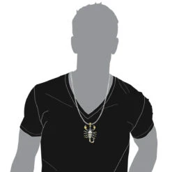 Unique Men's 14K White Gold White Blue Green Diamond Scorpion Pendant 9.5CTW 12 Unique Men's 14K White Gold White Blue Green Diamond Scorpion Pendant 9.5CTW -H'Hen Sale Store jewelry unique mens 14k gold white blue green diamond scorpion pendant 95ctw bodwh