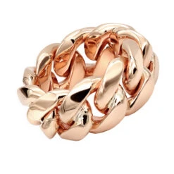 Unique Solid 14K Yellow Gold Cuban Link Chain Ring For Men -H'Hen Sale Store jewelry unique mens solid gold rings 14k gold cuban link chain ring ro